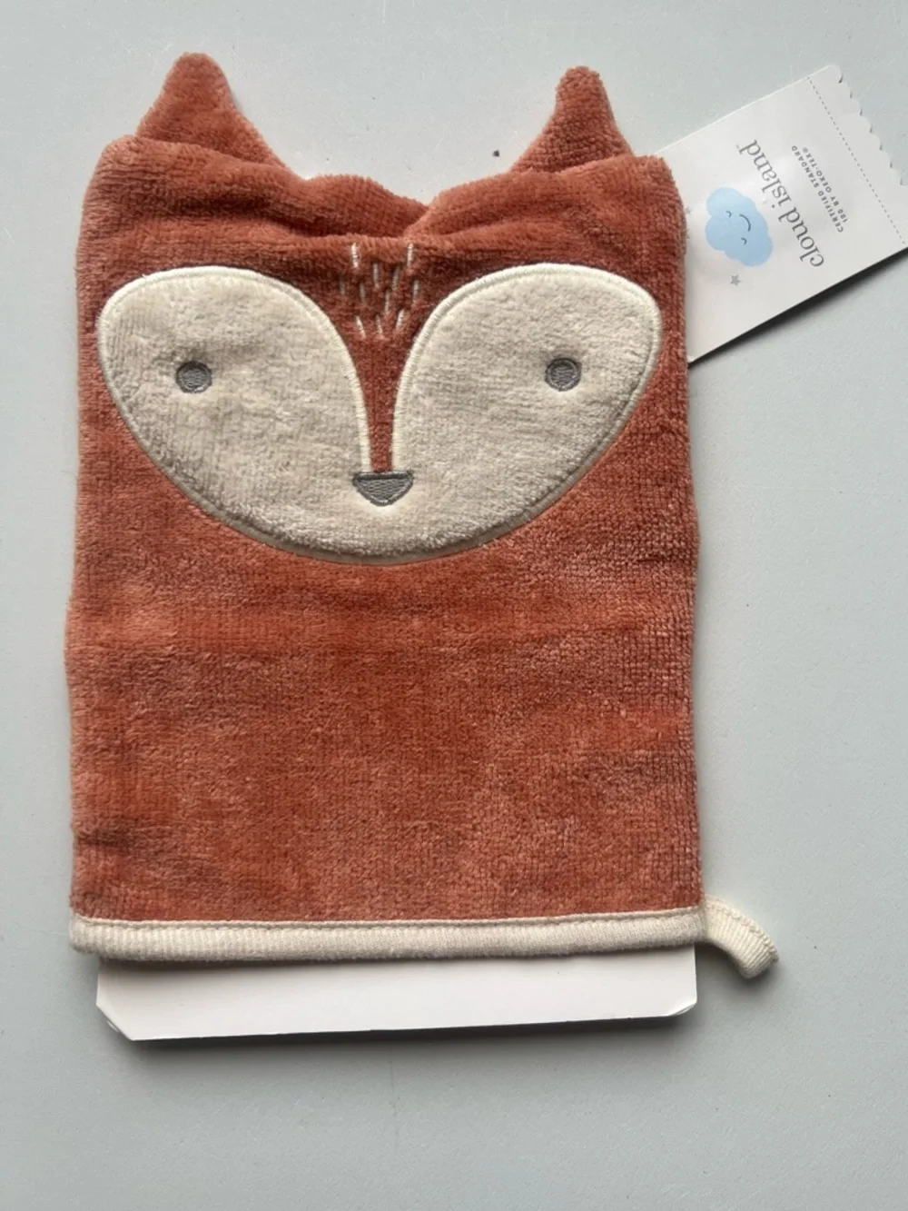 cloud island Rust/Tan Fox Plush Bath Mitt